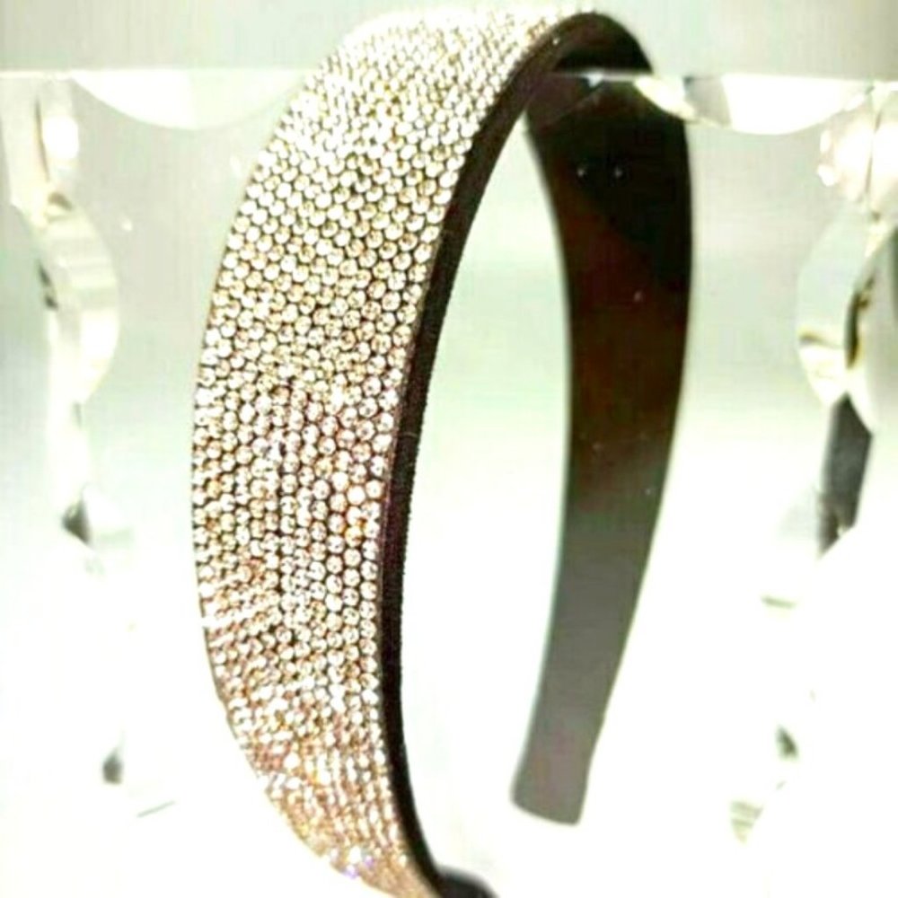 Rhinestone Headband Flat Wide Band Headband Crystal Headband